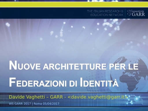 Presentazione seminario Federazioni identità  - D.Vaghetti